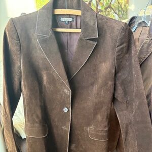 Rozae Nichols chocolate suede blazer